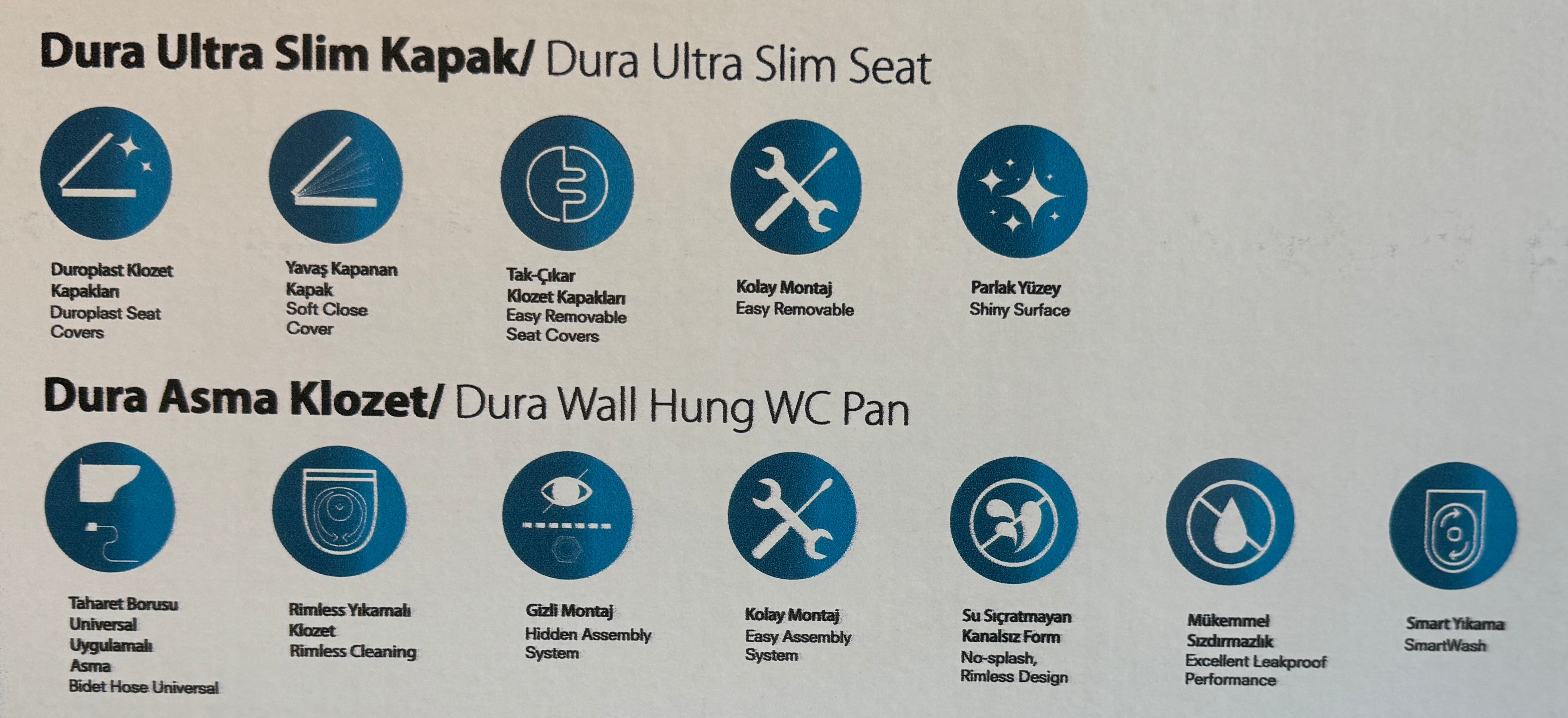 DURA Taharet shower toilet incl. fitting + seat toilet with bidet function, rimless