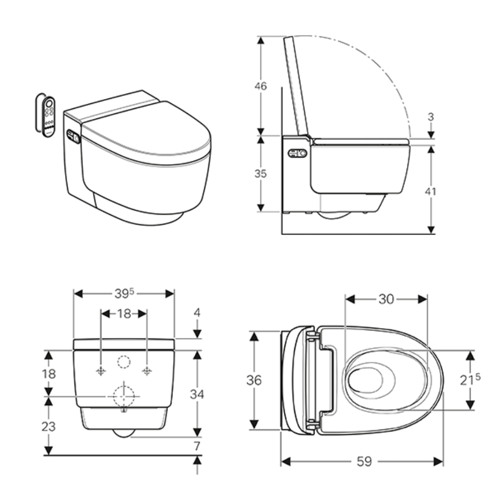 Geberit AquaClean Mera Classic WC-Komplettanlage, UP, Wand-WC