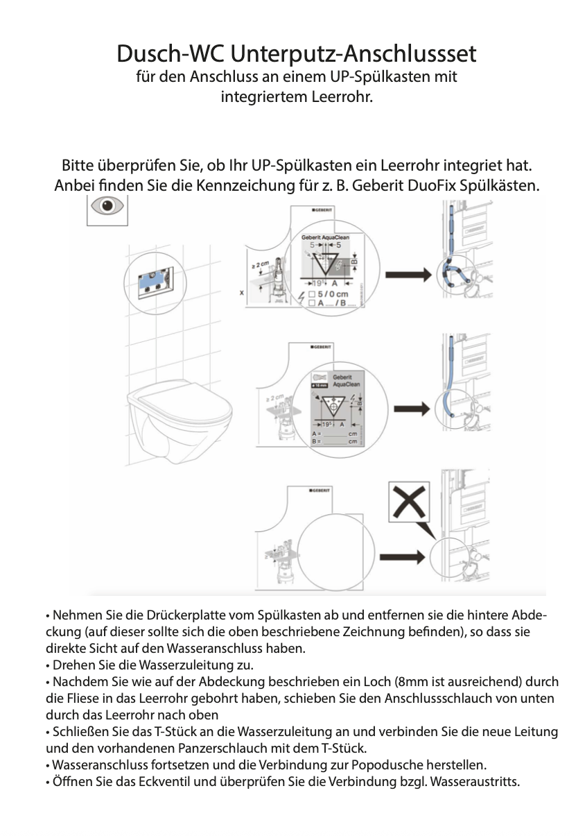 Flush-mounted connection set