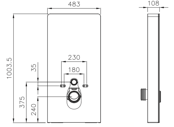 Pre-wall cistern 2-fold sensor flusher white/black